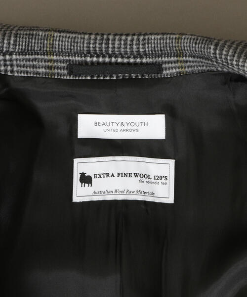 [t273]ビューティーアンドユースユナイテッドアローズチェスターコートチェック BEAUTY&YOUTH UNITED ARROWS（ビューティーアンドユース