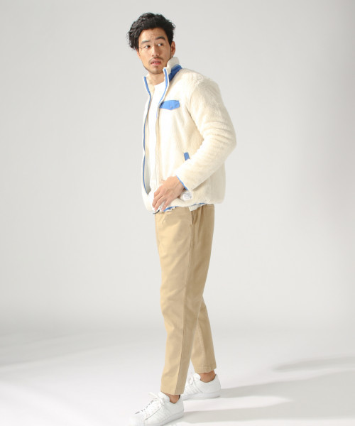 BAYFLOW(ベイフロー)の「メンボアスタンドジップパーカ(パーカー・メンズ・ネイビー/マスタード/オフホワイト・SMALL/LARGE/MEDIUM)」の5枚目の写真