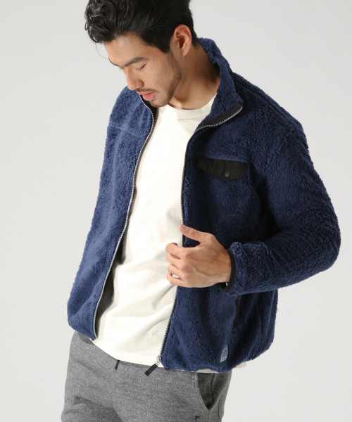 BAYFLOW(ベイフロー)の「メンボアスタンドジップパーカ(パーカー・メンズ・ネイビー/マスタード/オフホワイト・SMALL/LARGE/MEDIUM)」の8枚目の写真