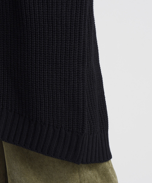 LIPSTAR（リップスター）の「3G片あぜボリュームニットチュニック（ニット/セーター・レディース・ネイビー/ブラウン/グレー/イエロー・M）」の11枚目の写真