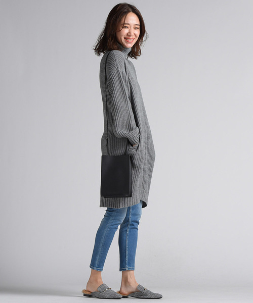 LIPSTAR（リップスター）の「3G片あぜボリュームニットチュニック（ニット/セーター・レディース・ネイビー/ブラウン/グレー/イエロー・M）」の16枚目の写真