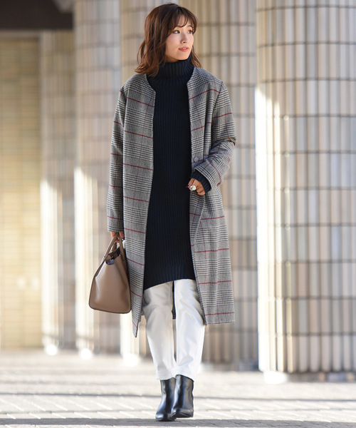 LIPSTAR（リップスター）の「3G片あぜボリュームニットチュニック（ニット/セーター・レディース・ネイビー/ブラウン/グレー/イエロー・M）」の22枚目の写真