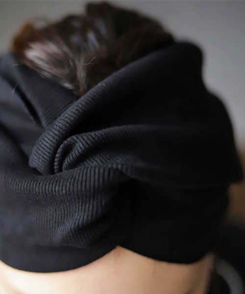 antiqua（アンティカ）の「ボリュームクロスヘアバンド（ヘアバンド・レディース・ブラック/ベージュ・FREE）」の6枚目の写真