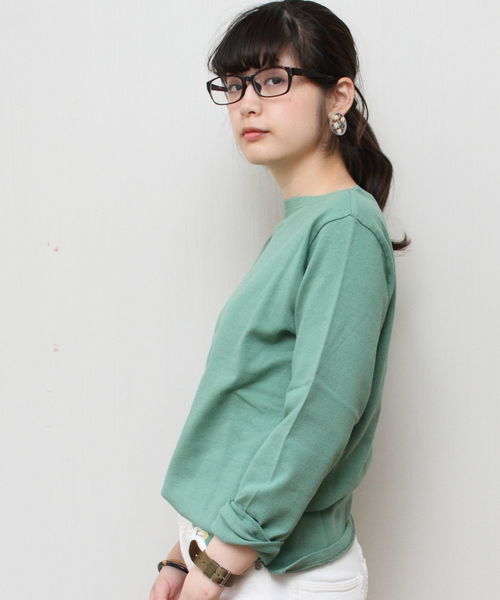 D.M.G.(ドミンゴ)の「D.M.G./ディーエムジー ボートネックロングスリーブTシャツ 19-068(Tシャツ/カットソー・レディース・ブルー/イエロー/グリーン・2/3)」の19枚目の写真