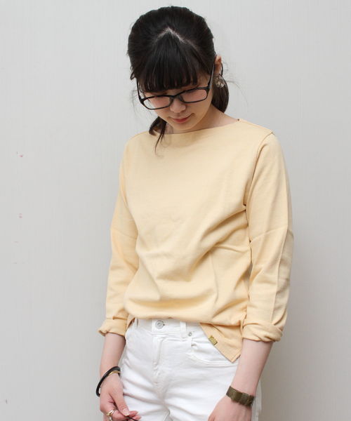 D.M.G.(ドミンゴ)の「D.M.G./ディーエムジー ボートネックロングスリーブTシャツ 19-068(Tシャツ/カットソー・レディース・ブルー/イエロー/グリーン・2/3)」の13枚目の写真