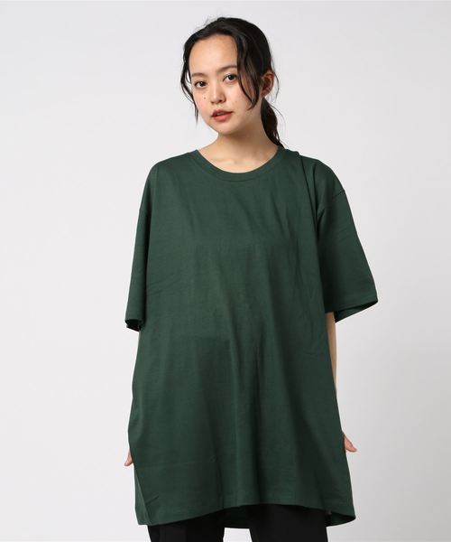 VIBGYOR Women（ヴィブジョー　ウィメン）の「【sixmouse】無地カラーTシャツ（Tシャツ/カットソー・レディース・ホワイト/ブラック/パープル/ネイビー/ターコイズブルー/イエロー/サンドベージュ/杢グレー/グリーン系その他/ブルー系その他/ライトピンク/サーモンピンク/チャコール・SMALL/MEDIUM/LARGE/X-SMALL/X-LARGE/XX-LARGE）」の6枚目の写真