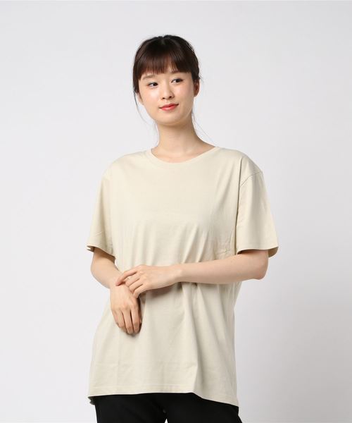 VIBGYOR Women（ヴィブジョー　ウィメン）の「【sixmouse】無地カラーTシャツ（Tシャツ/カットソー・レディース・ホワイト/ブラック/パープル/ネイビー/ターコイズブルー/イエロー/サンドベージュ/杢グレー/グリーン系その他/ブルー系その他/ライトピンク/サーモンピンク/チャコール・SMALL/MEDIUM/LARGE/X-SMALL/X-LARGE/XX-LARGE）」の5枚目の写真