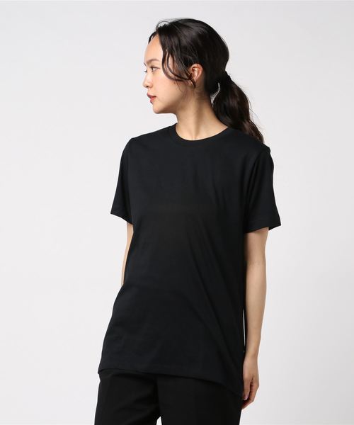 VIBGYOR Women（ヴィブジョー　ウィメン）の「【sixmouse】無地カラーTシャツ（Tシャツ/カットソー・レディース・ホワイト/ブラック/パープル/ネイビー/ターコイズブルー/イエロー/サンドベージュ/杢グレー/グリーン系その他/ブルー系その他/ライトピンク/サーモンピンク/チャコール・SMALL/MEDIUM/LARGE/X-SMALL/X-LARGE/XX-LARGE）」の3枚目の写真