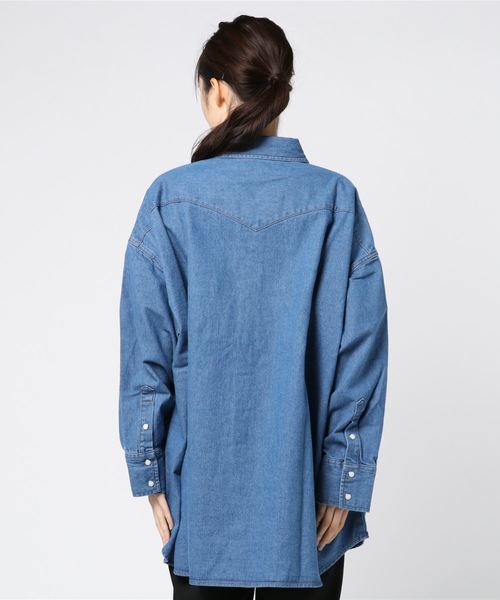 And A（アンドエー）の「WRANGLER ラングラー / BIG FIT SHIRTS オーバーサイズ ウエスタンデニムシャツ / WL0009（シャツ/ブラウス・レディース・インディゴブルー・SMALL/MEDIUM）」の9枚目の写真