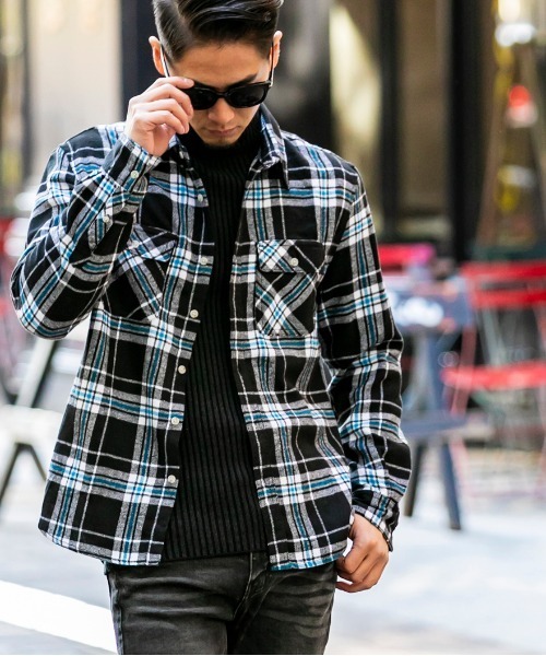 ADMIX/ATELIER SAB MEN（アドミックスアトリエサブメン）の「【no sweat×ADMIX/ATELIER SAB MEN コラボ】 ビエラ 起毛 長袖 チェック シャツ（シャツ/ブラウス・メンズ・ベージュ/レッド/ホワイト系その他/ホワイト系その他2/ブラック系その他/ブラック系その他2/ブルー系その他/ブラック系その他3/ブルー系その他2/ブルー系その他3・48/50/52）」の5枚目の写真