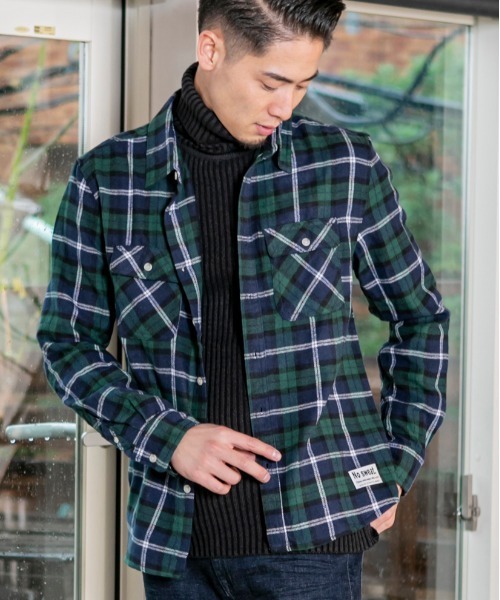 ADMIX/ATELIER SAB MEN（アドミックスアトリエサブメン）の「【no sweat×ADMIX/ATELIER SAB MEN コラボ】 ビエラ 起毛 長袖 チェック シャツ（シャツ/ブラウス・メンズ・ベージュ/レッド/ホワイト系その他/ホワイト系その他2/ブラック系その他/ブラック系その他2/ブルー系その他/ブラック系その他3/ブルー系その他2/ブルー系その他3・48/50/52）」の6枚目の写真