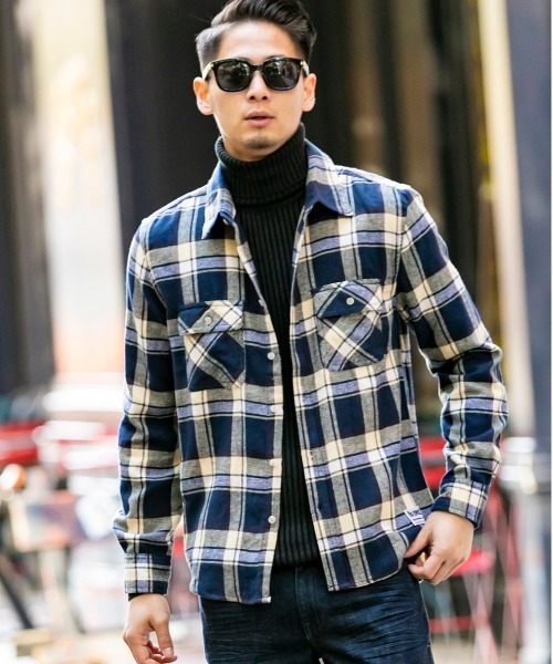 ADMIX/ATELIER SAB MEN（アドミックスアトリエサブメン）の「【no sweat×ADMIX/ATELIER SAB MEN コラボ】 ビエラ 起毛 長袖 チェック シャツ（シャツ/ブラウス・メンズ・ベージュ/レッド/ホワイト系その他/ホワイト系その他2/ブラック系その他/ブラック系その他2/ブルー系その他/ブラック系その他3/ブルー系その他2/ブルー系その他3・48/50/52）」の10枚目の写真