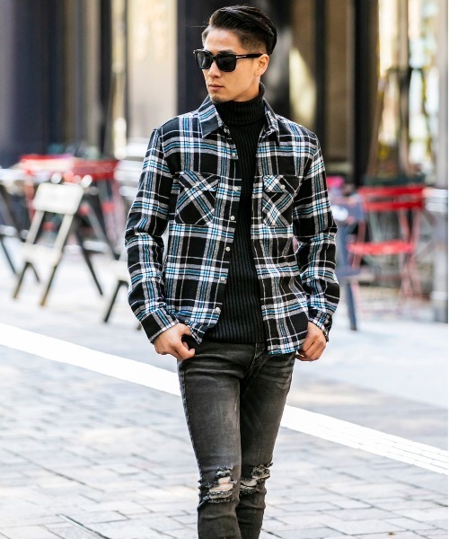 ADMIX/ATELIER SAB MEN（アドミックスアトリエサブメン）の「【no sweat×ADMIX/ATELIER SAB MEN コラボ】 ビエラ 起毛 長袖 チェック シャツ（シャツ/ブラウス・メンズ・ベージュ/レッド/ホワイト系その他/ホワイト系その他2/ブラック系その他/ブラック系その他2/ブルー系その他/ブラック系その他3/ブルー系その他2/ブルー系その他3・48/50/52）」の17枚目の写真