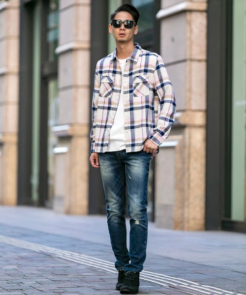 ADMIX/ATELIER SAB MEN（アドミックスアトリエサブメン）の「【no sweat×ADMIX/ATELIER SAB MEN コラボ】 ビエラ 起毛 長袖 チェック シャツ（シャツ/ブラウス・メンズ・ベージュ/レッド/ホワイト系その他/ホワイト系その他2/ブラック系その他/ブラック系その他2/ブルー系その他/ブラック系その他3/ブルー系その他2/ブルー系その他3・48/50/52）」の21枚目の写真