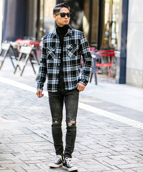 ADMIX/ATELIER SAB MEN（アドミックスアトリエサブメン）の「【no sweat×ADMIX/ATELIER SAB MEN コラボ】 ビエラ 起毛 長袖 チェック シャツ（シャツ/ブラウス・メンズ・ベージュ/レッド/ホワイト系その他/ホワイト系その他2/ブラック系その他/ブラック系その他2/ブルー系その他/ブラック系その他3/ブルー系その他2/ブルー系その他3・48/50/52）」の20枚目の写真