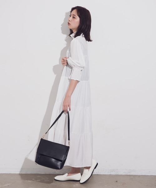 Aunt Marie's（アントマリーズ）の「AUNT MARIE'S ハイネックフリルロングワンピース（ワンピース・レディース・ブラック/グリーン/ホワイト/ベージュ・FREE）」の9枚目の写真