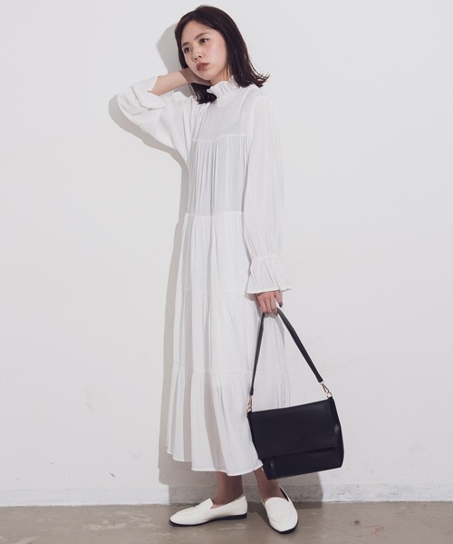 Aunt Marie's（アントマリーズ）の「AUNT MARIE'S ハイネックフリルロングワンピース（ワンピース・レディース・ブラック/グリーン/ホワイト/ベージュ・FREE）」の10枚目の写真