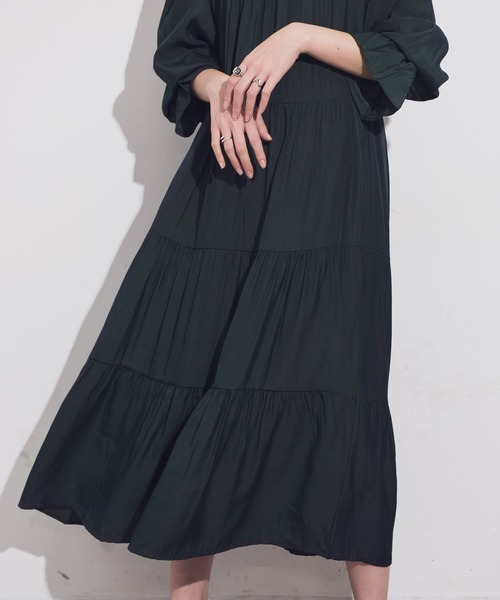 Aunt Marie's（アントマリーズ）の「AUNT MARIE'S ハイネックフリルロングワンピース（ワンピース・レディース・ブラック/グリーン/ホワイト/ベージュ・FREE）」の15枚目の写真