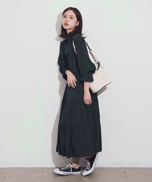 Aunt Marie's（アントマリーズ）の「AUNT MARIE'S ハイネックフリルロングワンピース（ワンピース・レディース・ブラック/グリーン/ホワイト/ベージュ・FREE）」の13枚目の写真