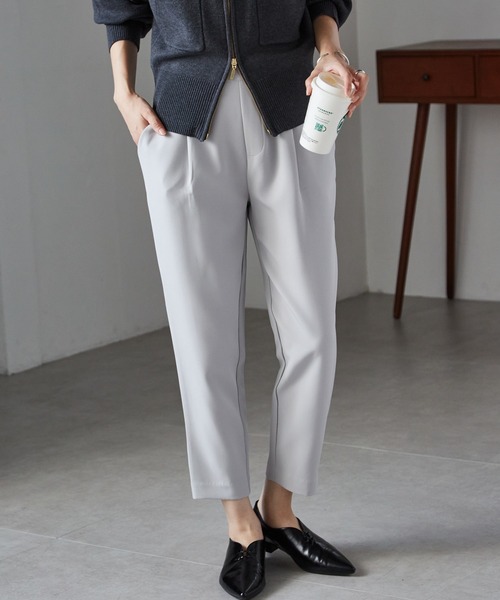 セール】[25SS新色追加][低身長サイズ有]美脚シルエットタック