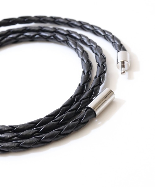 florist（フローリスト）の「【3way】編み込みレザーブレス/アンクレット/ネックレス　メンズ/レディース兼用（バングル/リストバンド・レディース・ブラック/ホワイト/ブラウン・FREE）」の9枚目の写真