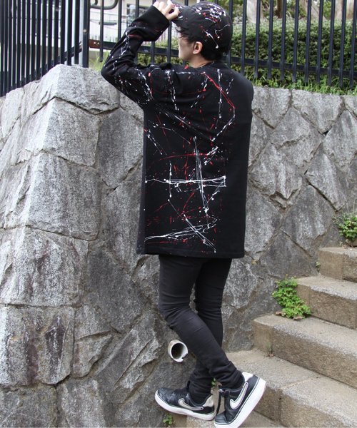 NO ID.（ノーアイディ）の「切替ペイントロンT（Tシャツ/カットソー・メンズ・ブラック・ONE SIZE）」の7枚目の写真