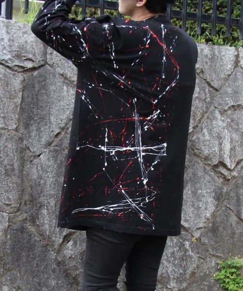 NO ID.（ノーアイディ）の「切替ペイントロンT（Tシャツ/カットソー・メンズ・ブラック・ONE SIZE）」の8枚目の写真