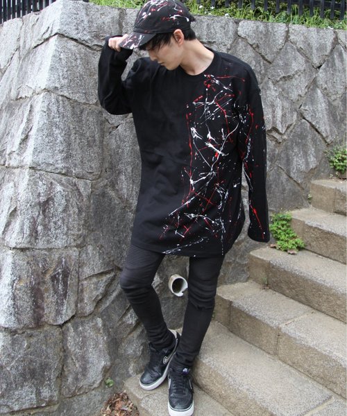 NO ID.（ノーアイディ）の「切替ペイントロンT（Tシャツ/カットソー・メンズ・ブラック・ONE SIZE）」の9枚目の写真