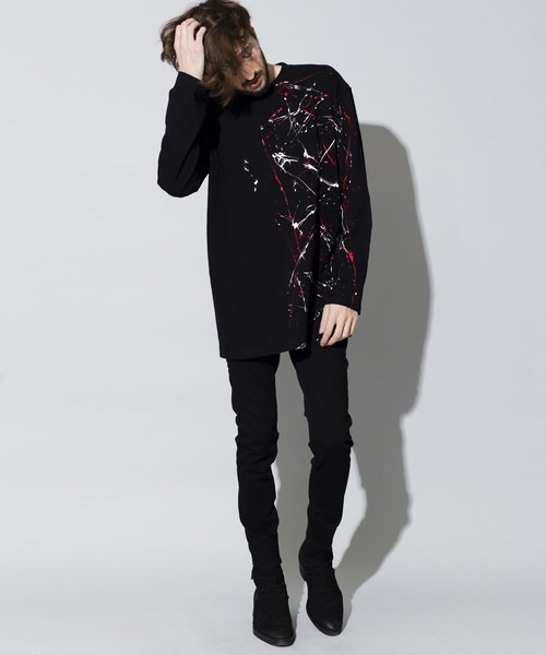 NO ID.（ノーアイディ）の「切替ペイントロンT（Tシャツ/カットソー・メンズ・ブラック・ONE SIZE）」の13枚目の写真