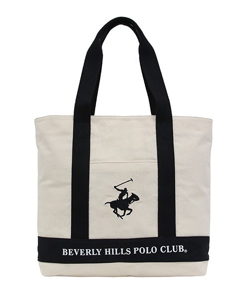 BEVERLY HILLS POLO CLUB(ビバリーヒルズポロクラブ)の「【Beverly Hills Polo Club/ビバリーヒルズポロクラブ】ポニー刺繍キャンバストートバッグ(トートバッグ・レディース・ブラック/ネイビー/ホワイト系その他/ホワイト系その他2/グレー/ホワイト系その他3・FREE)」の3枚目の写真