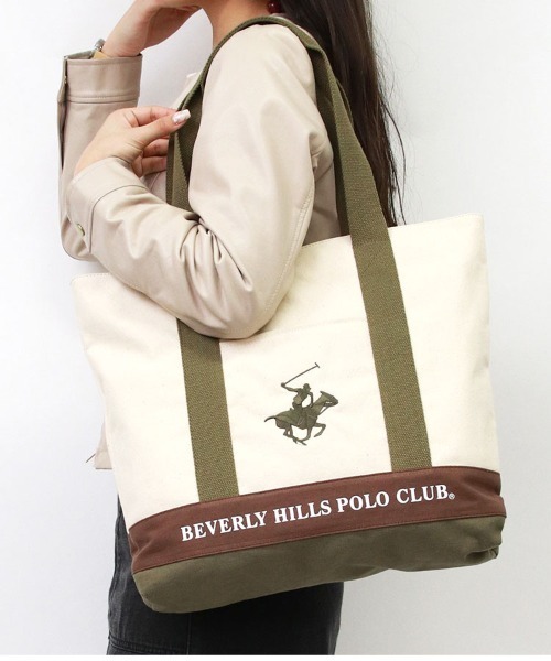 BEVERLY HILLS POLO CLUB(ビバリーヒルズポロクラブ)の「【Beverly Hills Polo Club/ビバリーヒルズポロクラブ】ポニー刺繍キャンバストートバッグ(トートバッグ・レディース・ブラック/ネイビー/ホワイト系その他/ホワイト系その他2/グレー/ホワイト系その他3・FREE)」の11枚目の写真