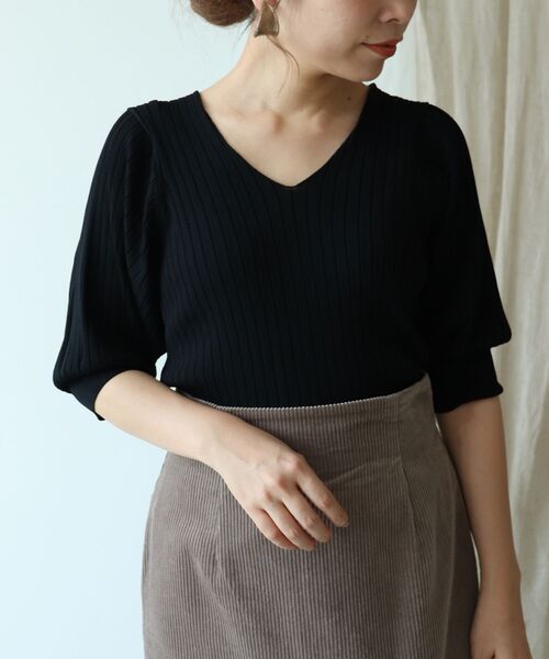 現品限り一斉値下げ高評価 セール ニット セーター 変形スリーブリブニット ニット セーター Le Coeur Blanc ルクールブラン のファッション ニット セーター