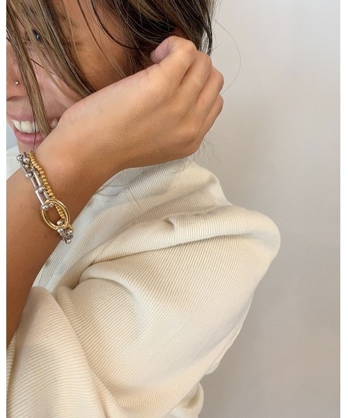 mou（モウ）の「シンプルボールブレスレット（ブレスレット・レディース・シルバー/ゴールド・FREE）」の10枚目の写真