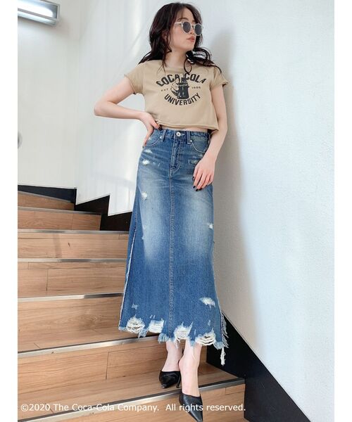 Coca Cola（コカコーラ）の「COCA-COLA UNIVERSITYショートTシャツ（Tシャツ/カットソー・レディース・ベージュ/レッド/オフホワイト・FREE）」の7枚目の写真