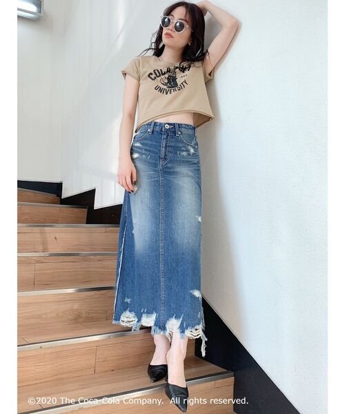 Coca Cola（コカコーラ）の「COCA-COLA UNIVERSITYショートTシャツ（Tシャツ/カットソー・レディース・ベージュ/レッド/オフホワイト・FREE）」の9枚目の写真