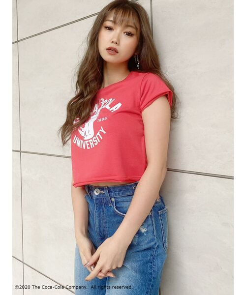 Coca Cola（コカコーラ）の「COCA-COLA UNIVERSITYショートTシャツ（Tシャツ/カットソー・レディース・ベージュ/レッド/オフホワイト・FREE）」の11枚目の写真