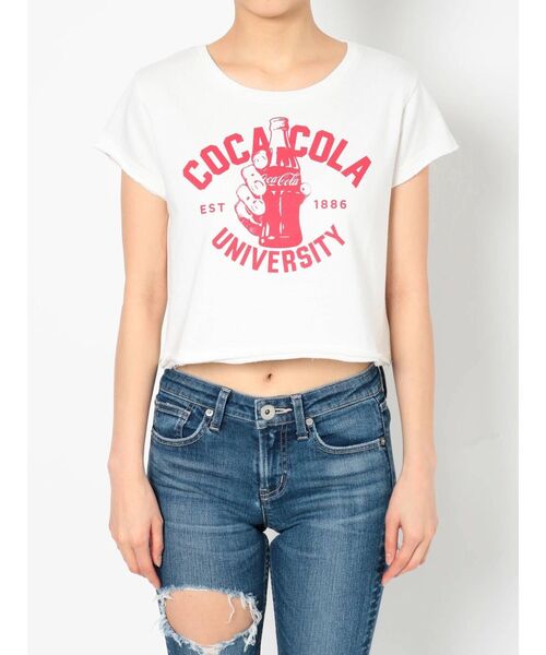 Coca Cola（コカコーラ）の「COCA-COLA UNIVERSITYショートTシャツ（Tシャツ/カットソー・レディース・ベージュ/レッド/オフホワイト・FREE）」の8枚目の写真