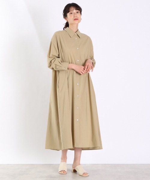 LOWRYS FARM(ローリーズファーム)の「Aラインシャツワンピース 930493(ワンピース・レディース・ベージュ/ベージュ系その他/ブルー系その他/オフホワイト・FREE)」の7枚目の写真