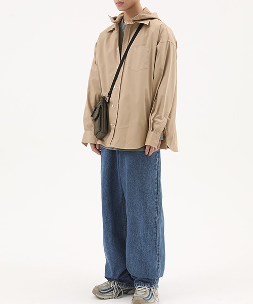 MASONPRINCE(メイソンプリンス)の「【MASONPRINCE】Trichromatic hoodie pockets shirt CS0956(シャツ/ブラウス・メンズ・ブラック/ホワイト/ベージュ・L/S/M)」の8枚目の写真