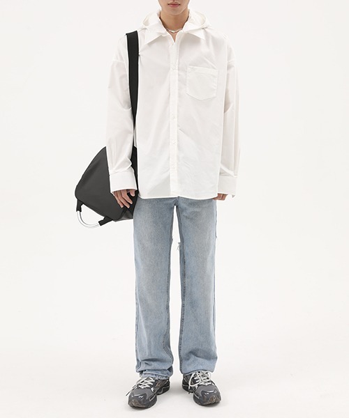 MASONPRINCE(メイソンプリンス)の「【MASONPRINCE】Trichromatic hoodie pockets shirt CS0956(シャツ/ブラウス・メンズ・ブラック/ホワイト/ベージュ・L/S/M)」の18枚目の写真