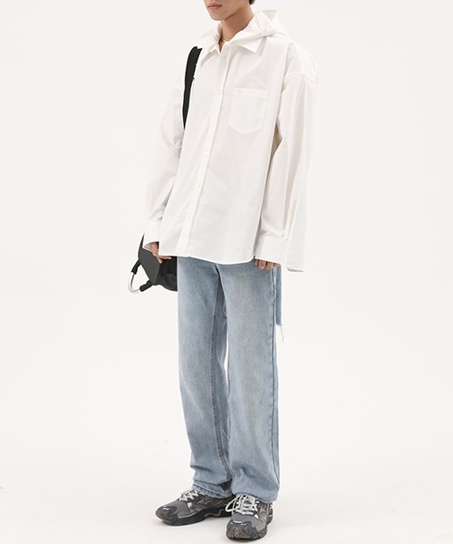 MASONPRINCE(メイソンプリンス)の「【MASONPRINCE】Trichromatic hoodie pockets shirt CS0956(シャツ/ブラウス・メンズ・ブラック/ホワイト/ベージュ・L/S/M)」の19枚目の写真