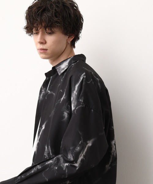 JUNRED（ジュンレッド）の「マーブル柄ルーズシャツ（シャツ/ブラウス・メンズ・ホワイト/ブラック・S/M/L）」の10枚目の写真
