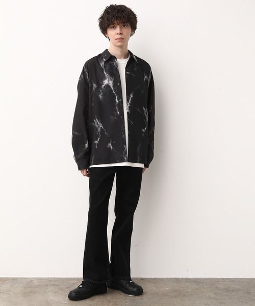 JUNRED（ジュンレッド）の「マーブル柄ルーズシャツ（シャツ/ブラウス・メンズ・ホワイト/ブラック・S/M/L）」の12枚目の写真