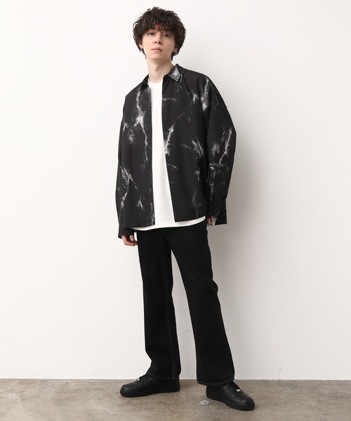 JUNRED（ジュンレッド）の「マーブル柄ルーズシャツ（シャツ/ブラウス・メンズ・ホワイト/ブラック・S/M/L）」の13枚目の写真