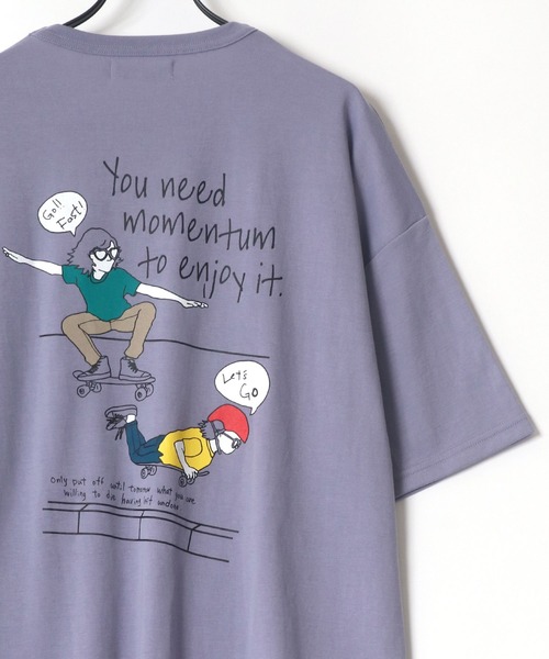 Lazar(ラザル)の「バックプリント Surf & Street イラスト グラフィック ポンチ オーバーサイズ Tシャツ(Tシャツ/カットソー・メンズ・ホワイト/ベージュ/パープル/ピンク/ターコイズブルー/ホワイト系その他/ホワイト系その他2/ホワイト系その他3・M/L)」の8枚目の写真
