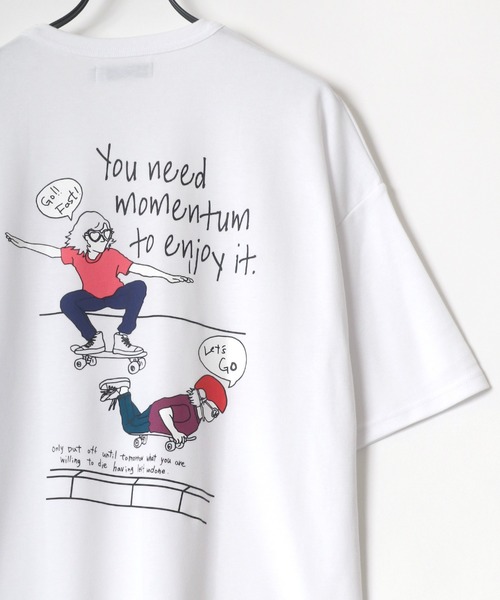 Lazar(ラザル)の「バックプリント Surf & Street イラスト グラフィック ポンチ オーバーサイズ Tシャツ(Tシャツ/カットソー・メンズ・ホワイト/ベージュ/パープル/ピンク/ターコイズブルー/ホワイト系その他/ホワイト系その他2/ホワイト系その他3・M/L)」の5枚目の写真