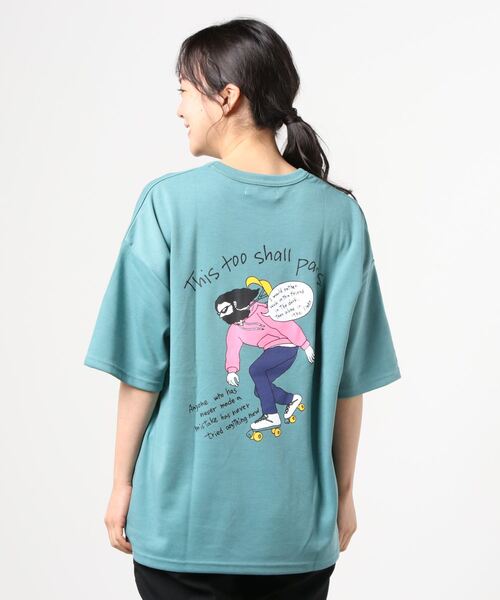 Lazar(ラザル)の「バックプリント Surf & Street イラスト グラフィック ポンチ オーバーサイズ Tシャツ(Tシャツ/カットソー・メンズ・ホワイト/ベージュ/パープル/ピンク/ターコイズブルー/ホワイト系その他/ホワイト系その他2/ホワイト系その他3・M/L)」の19枚目の写真