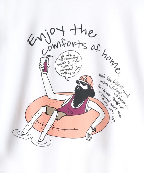 Lazar(ラザル)の「バックプリント Surf & Street イラスト グラフィック ポンチ オーバーサイズ Tシャツ(Tシャツ/カットソー・メンズ・ホワイト/ベージュ/パープル/ピンク/ターコイズブルー/ホワイト系その他/ホワイト系その他2/ホワイト系その他3・M/L)」の22枚目の写真