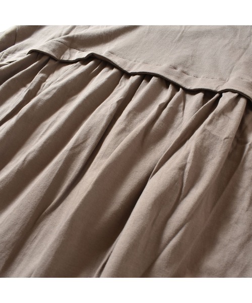 NHT（エヌエイチティー）の「エヌエイチティー ギャザービックＴシャツ（大人）（Tシャツ/カットソー・レディース・ベージュ/チャコールグレー・F）」の13枚目の写真