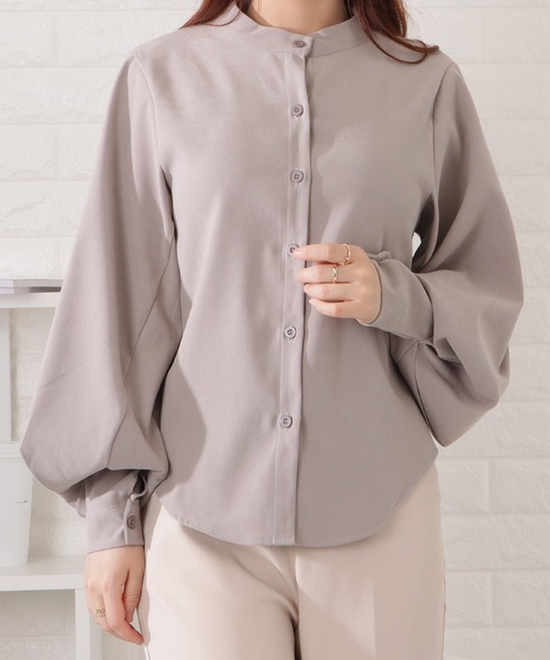DAYRA(デイラ)の「ハイネックボリュームスリーブシャツ(シャツ/ブラウス・レディース・ホワイト/ベージュ/ブラック/ブルー/グレー/グリーン・L/M/S/XL)」の22枚目の写真